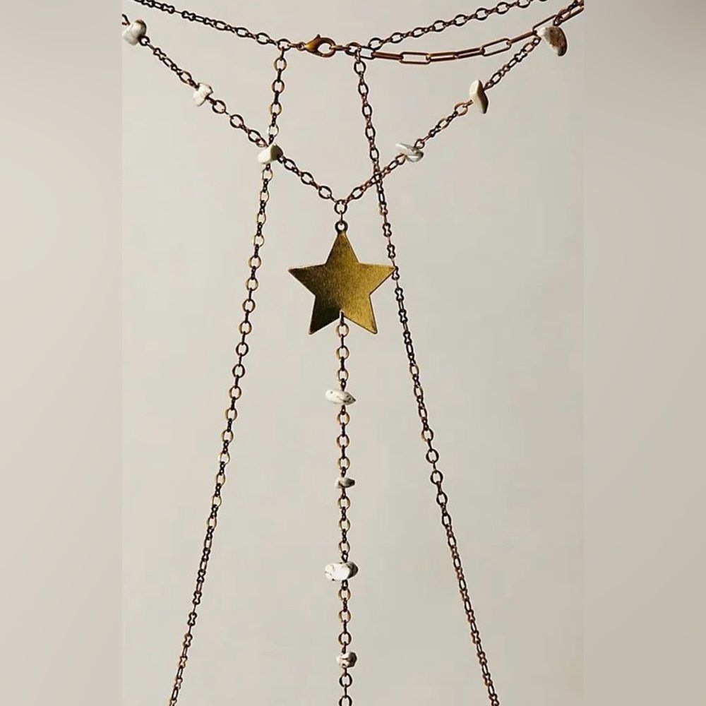 Free People Lets Dance Body Chain in Gold NWT - Picture 3 of 5